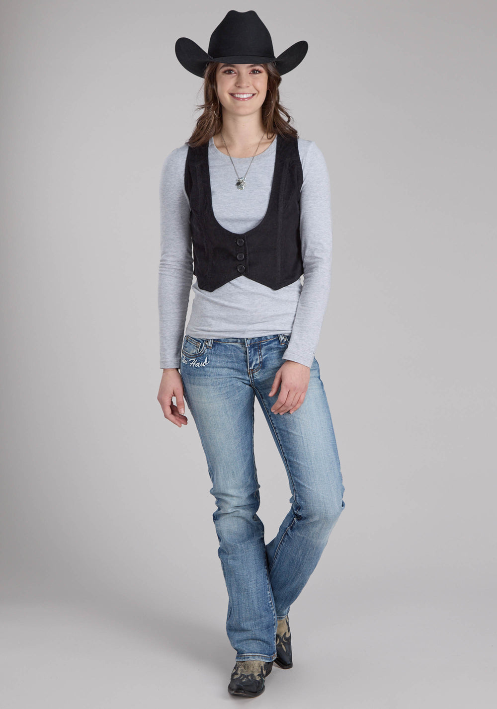 WOMENS COTTON CORDUROY MINI BUTTON VEST
