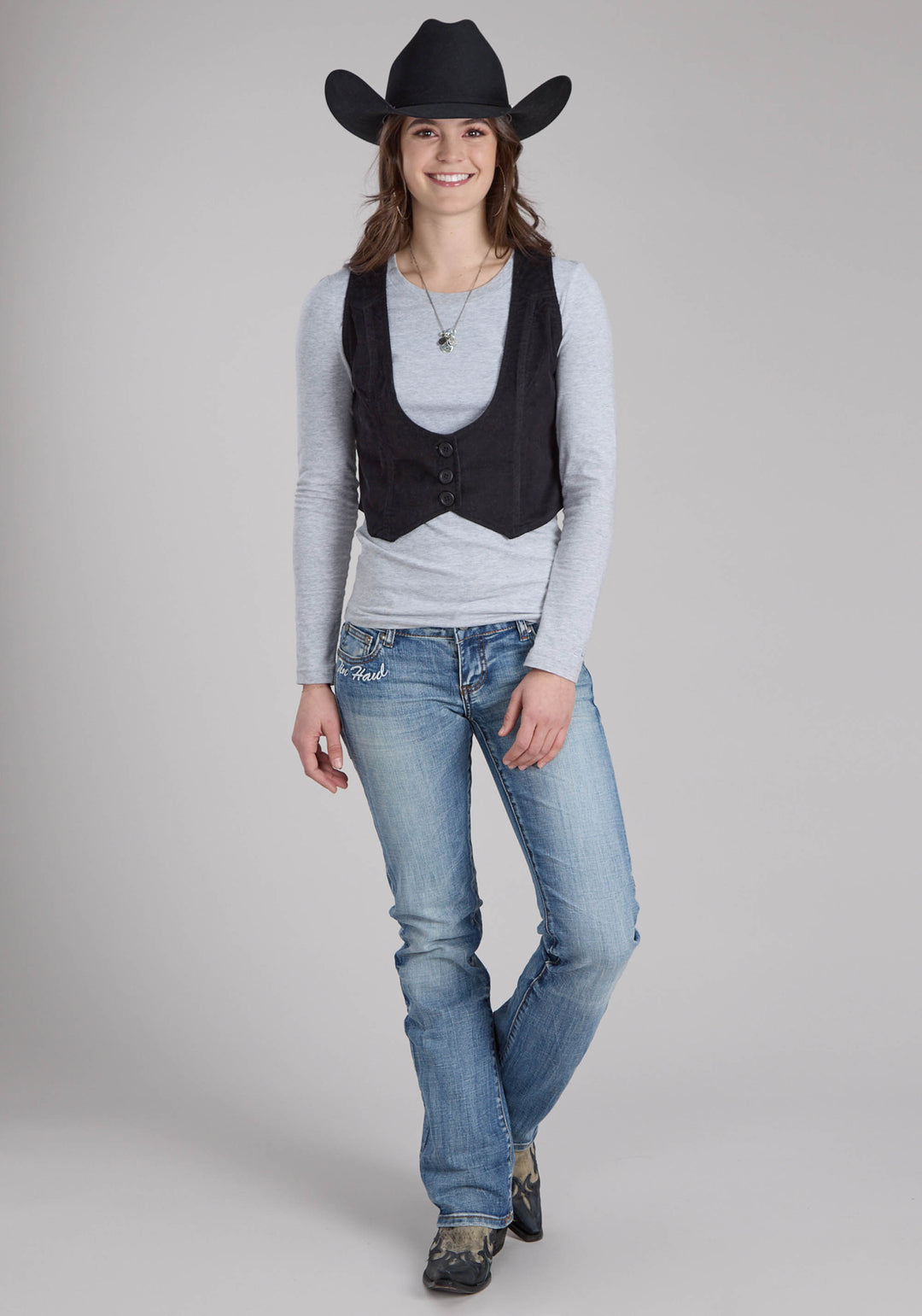 WOMENS COTTON CORDUROY MINI BUTTON VEST