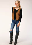 WOMENS BROWN POLY SUEDE VEST