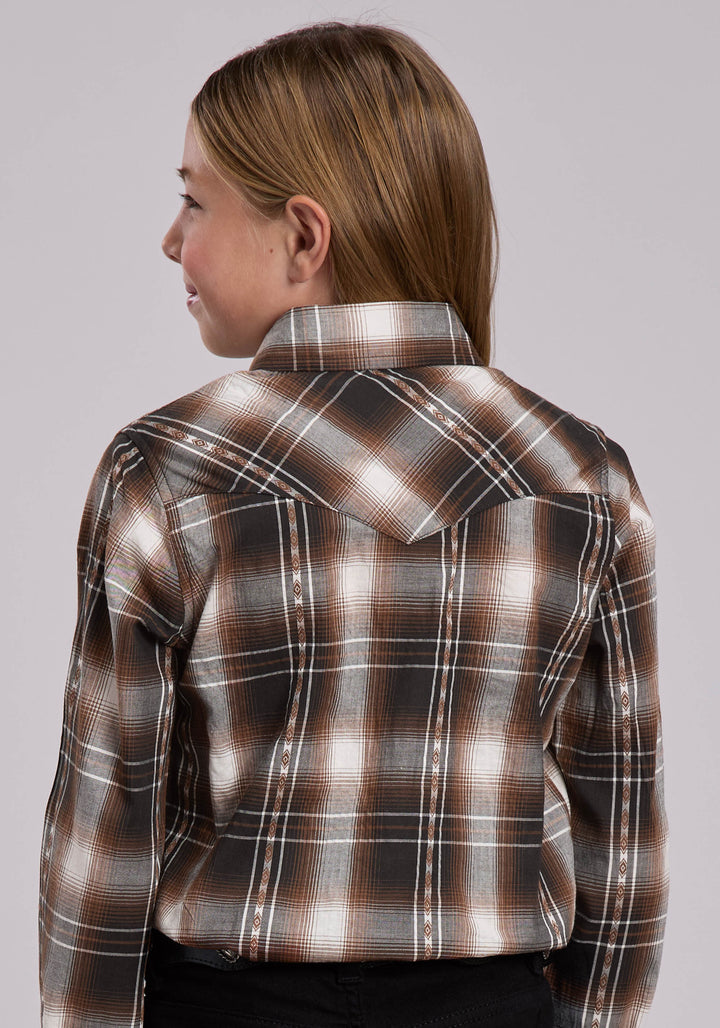 GIRLS ROPER TRIPLE DIAMOND PLAID WESTERN SNAP SHIRT