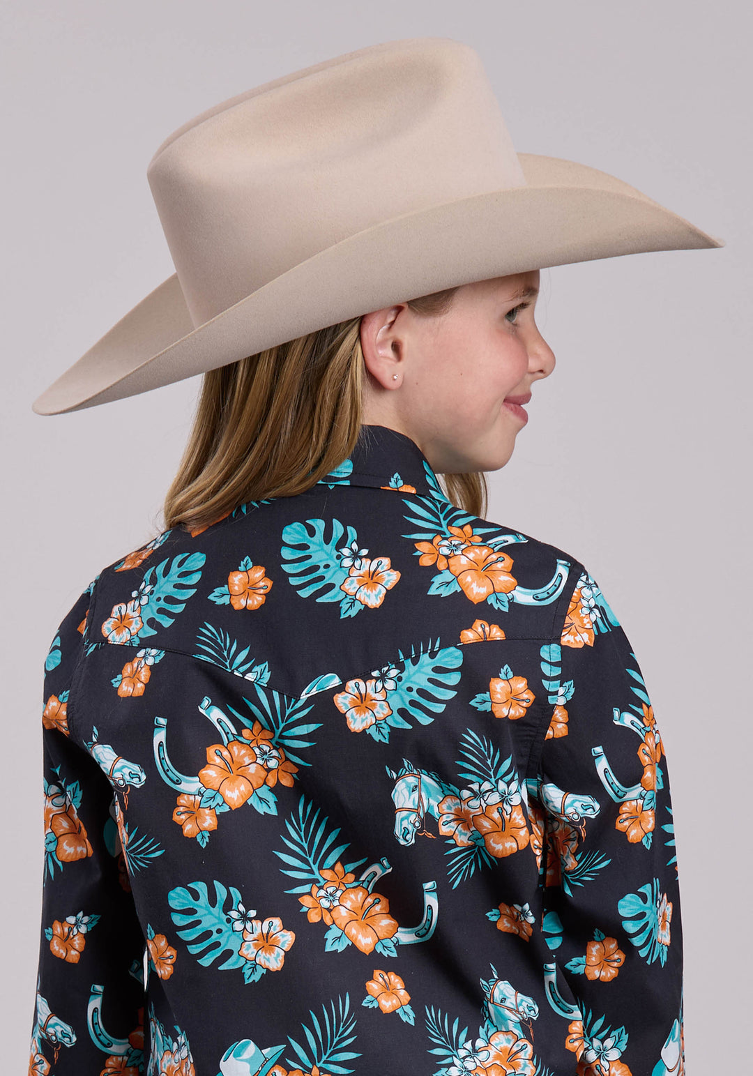 GIRLS ROPER HAWAIIAN PRINT LONG SLEEVE SHIRT