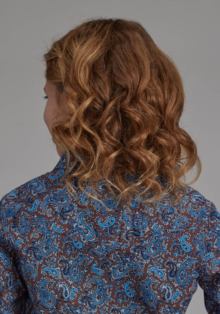 GIRLS RIVER PAISLEY LONG SLEEVE SNAP WESTERN SHIRT