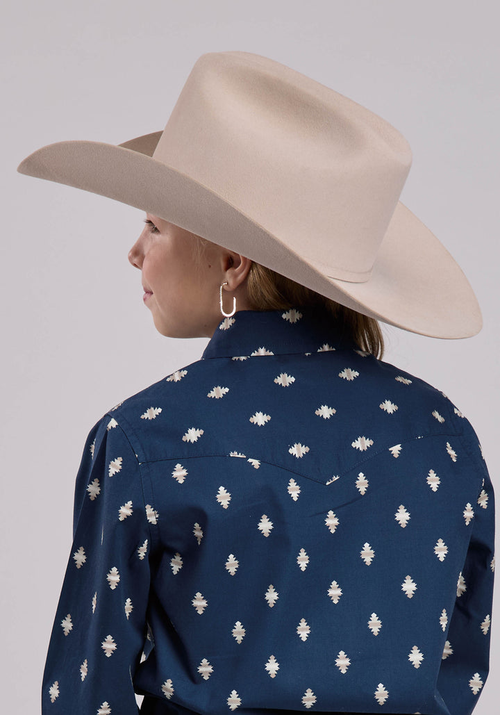 GIRLS LONG SLEEVE SNAP OMBRE AZTECS WESTERN SHIRT