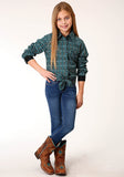 GIRLS LONG SLEEVE SNAP DIAMOND AZTEC PRINT WESTERN SHIRT