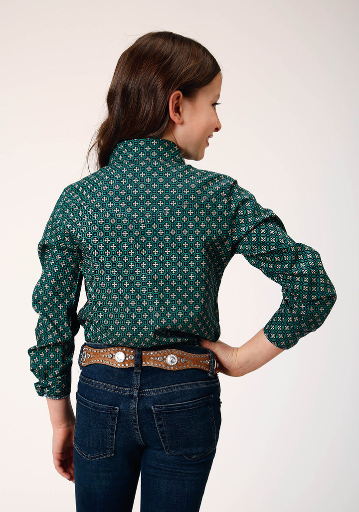 GIRLS LONG SLEEVE SNAP CROSHORT SLEEVE WALK FOULARD WESTERN SHIRT