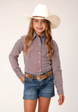 GIRLS LONG SLEEVE SNAP CLIMBING DIAMOND WESTERN SHIRT