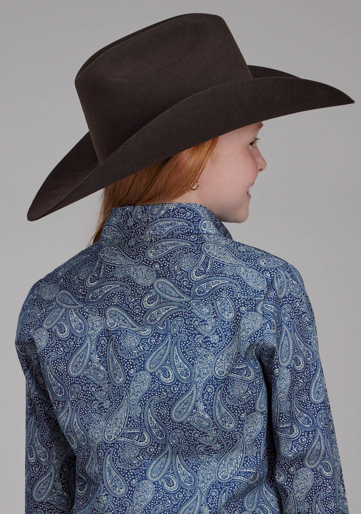 GIRLS RIVER PAISLEY LONG SLEEVE BUTTON WESTERN SHIRT