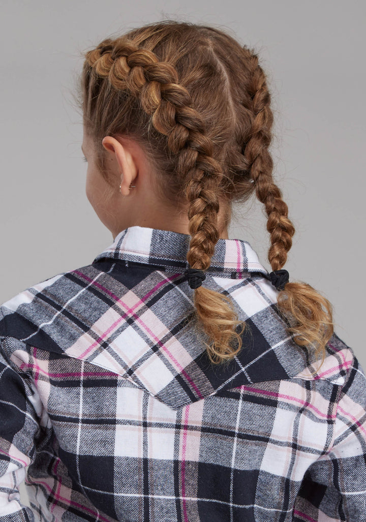 GIRLS UNLINED FLANNEL SHIRT LONG SLEEVE SNAP WESTERN SHIRT