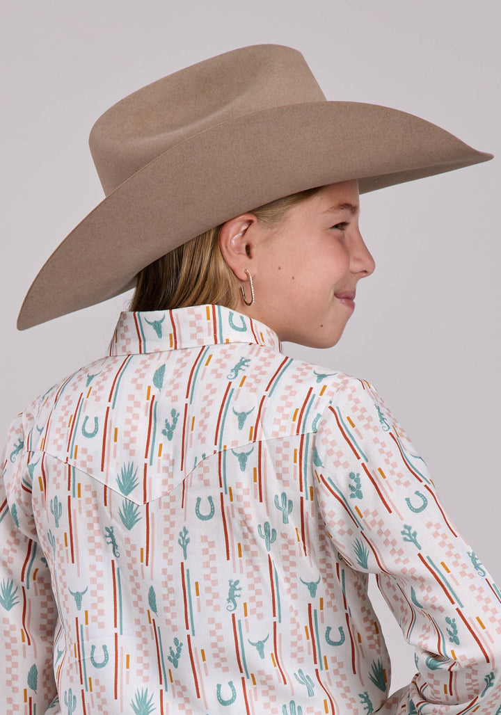 GIRLS ROPER CHECKERS STRIPE LONG SLEEVE SHIRT