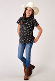 GIRLS SLEEVELESS SNAP OMBRE AZTEC PRINT WESTERN SHIRT