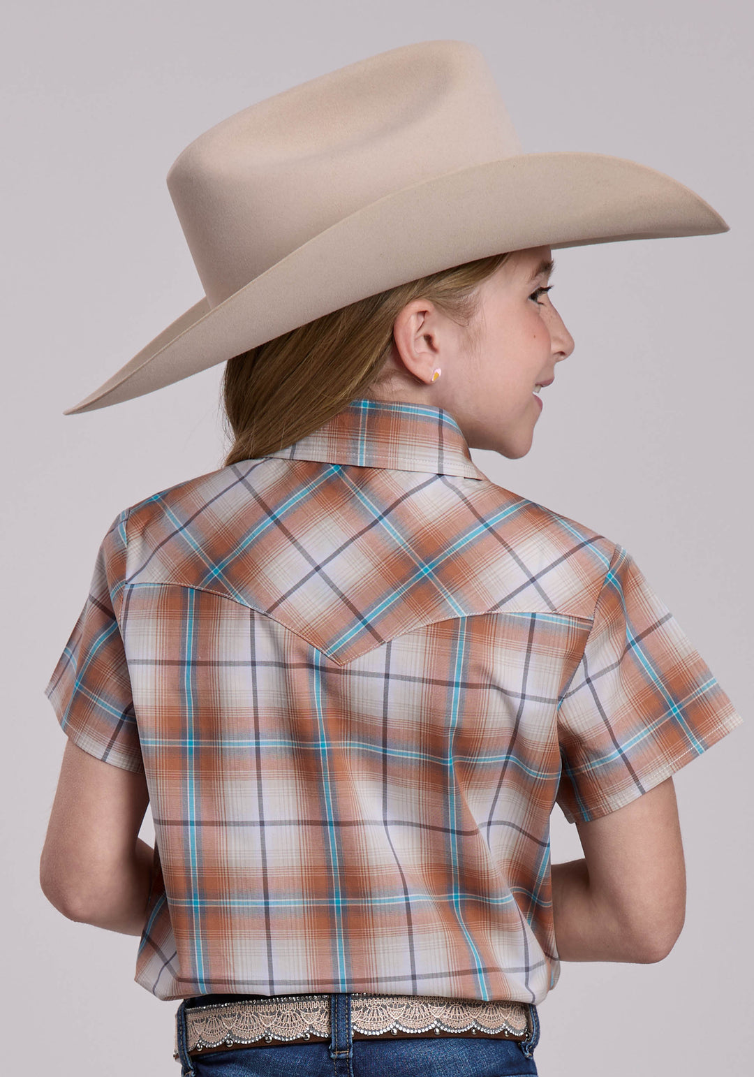 GIRLS ROPER SALTILLO PLAID SHORT SLEEVE SHIRT