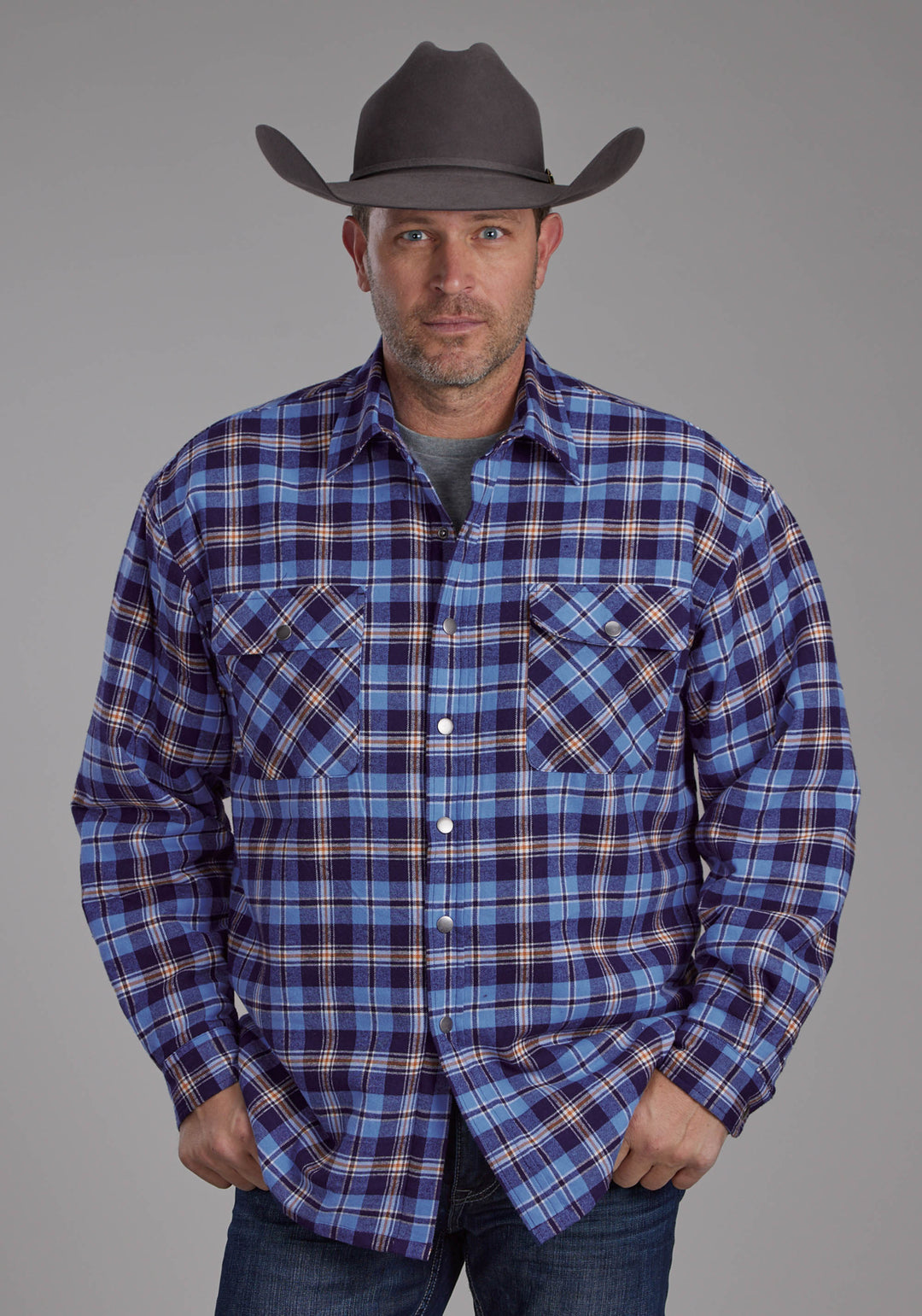 MENS SHERPA LINED FLANNEL SHIRT SNAP JACKET