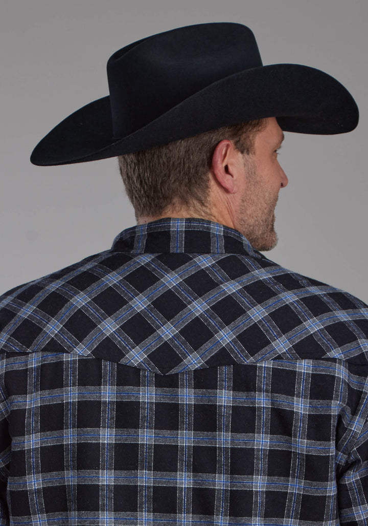 MENS SHERPA LINED FLANNEL SHIRT SNAP JACKET