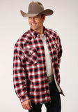 MENS LONG SLEEVE SNAP SHERPA LINED FLANNEL SHIRT JACKET