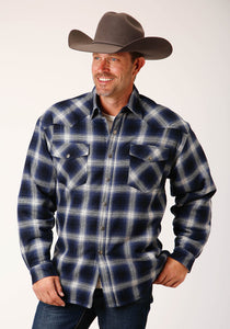 MENS LONG SLEEVE SNAP SHERPA LINED FLANNEL SHIRT JACKET