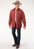 MENS LONG SLEEVE SNAP SHERPA LINED FLANNEL SHIRT JACKET