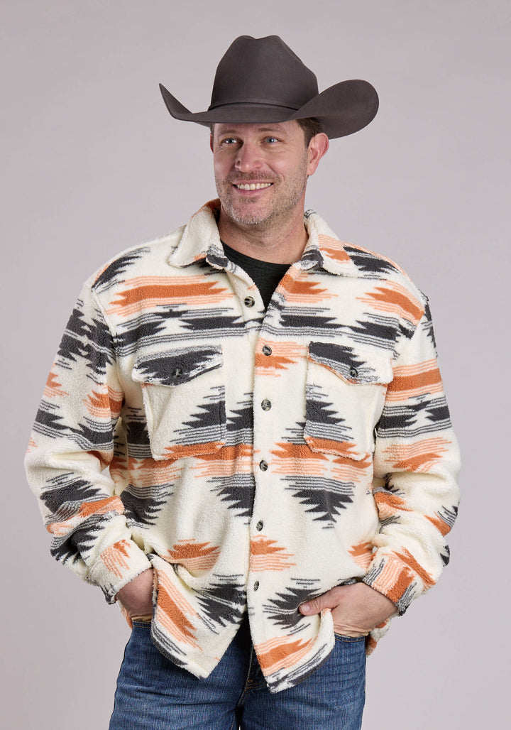 MENS ROPER WARM AZTEC FLEECE SHIRT JACKET