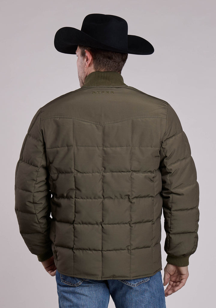 MENS JACKET ZIPPER PERFORMANCE CANVAS QUILTED WESTERN JACKET