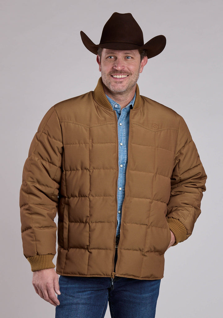 MENS JACKET ZIPPER PERFORMANCE CANVAS QUILTED WESTERN JACKET