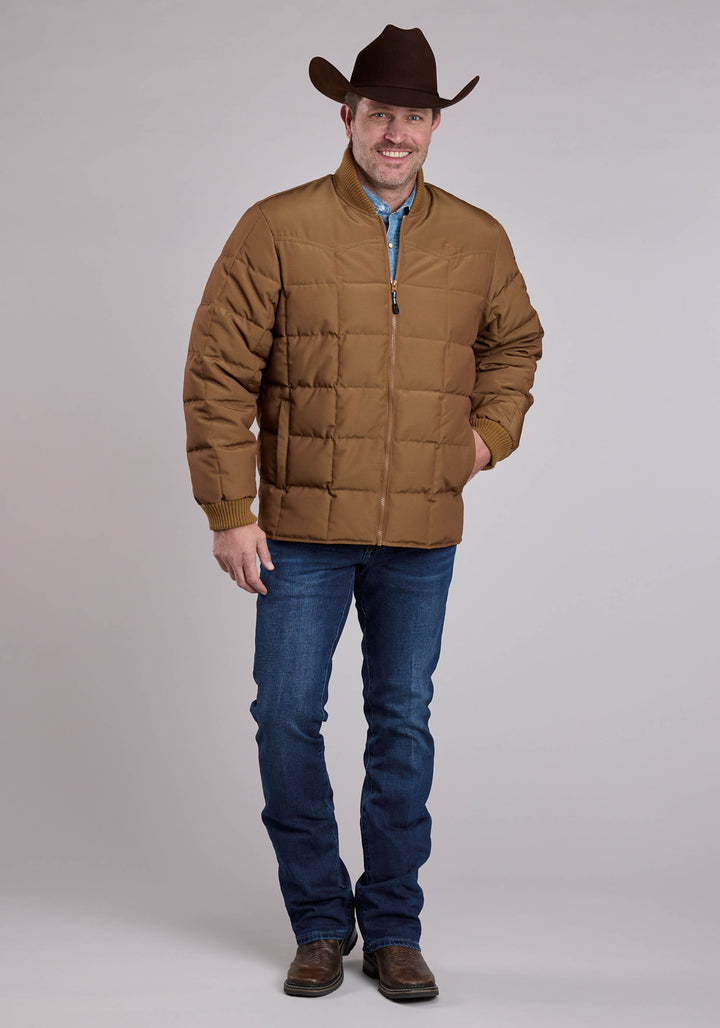 MENS JACKET ZIPPER PERFORMANCE CANVAS QUILTED WESTERN JACKET