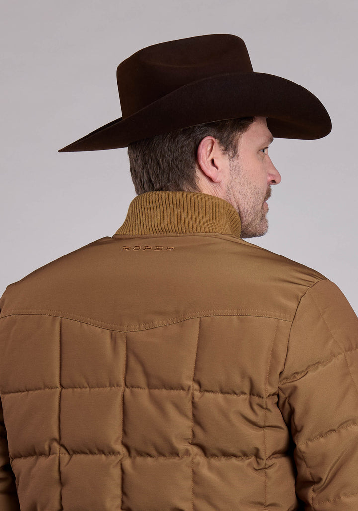 MENS JACKET ZIPPER PERFORMANCE CANVAS QUILTED WESTERN JACKET