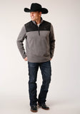 MENS GRY MICRO FLEECE 3 QTR ZIP PULLOVER