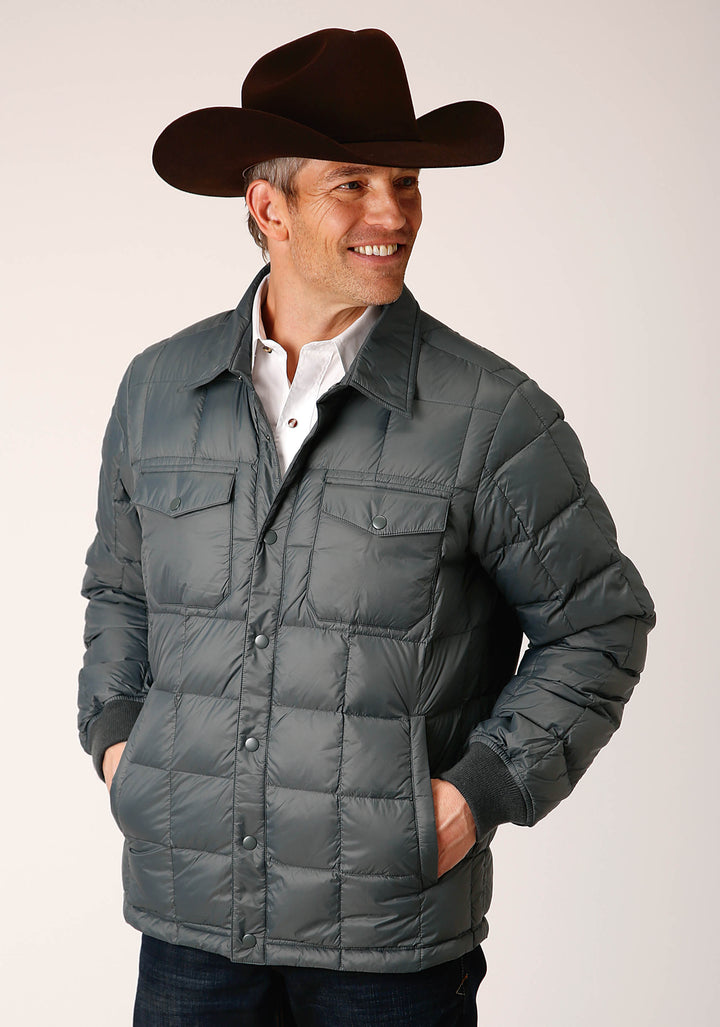 MENS SLVR SAGE NYLON DOWN PROOF COATED JACKET