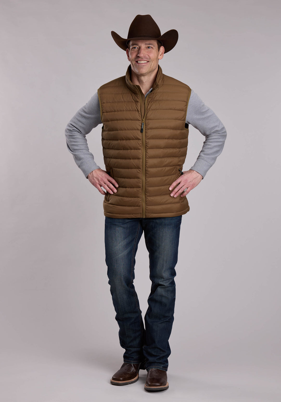 MENS ROPER CRUSHABLE DOWN FILLED WESTERN VEST