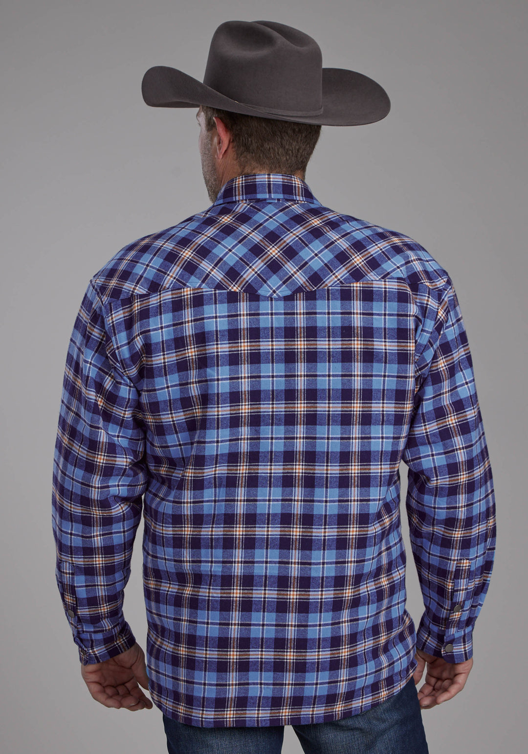 MENS SHERPA LINED FLANNEL SHIRT BUTTON JACKET