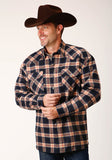 MENS LONG SLEEVE TALL FIT SNAP SHERPA LINED FLANNEL SHIRT JACKET