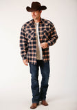 MENS LONG SLEEVE TALL FIT SNAP SHERPA LINED FLANNEL SHIRT JACKET