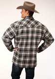 MENS LONG SLEEVE TALL FIT SNAP SHERPA LINED FLANNEL SHIRT JACKET