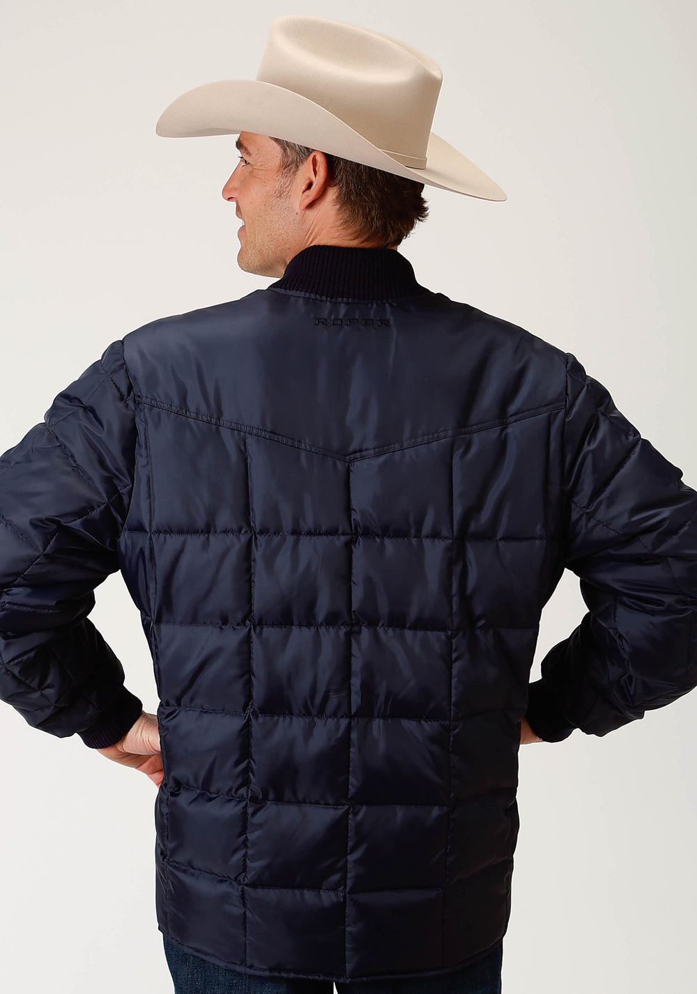 MENS NAVY BLUE POLY-FILLED JACKET