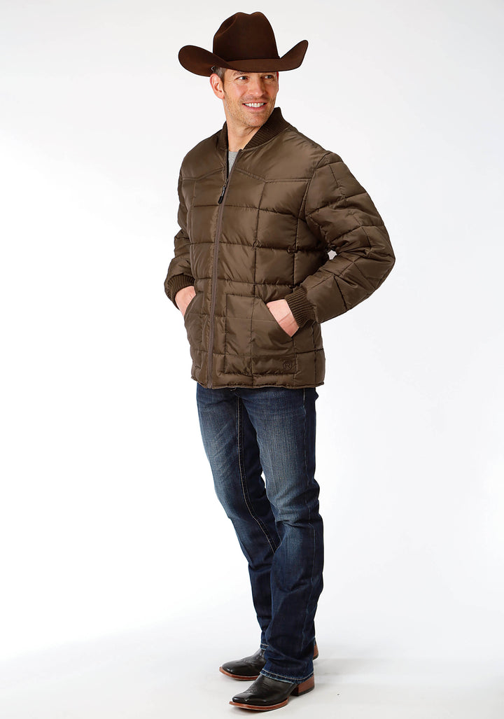 MENS BROWN POLY-FILLED JACKET