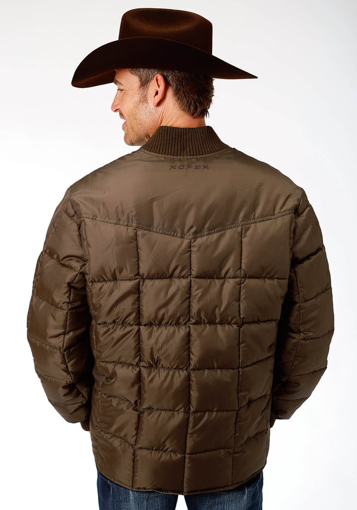 MENS BROWN POLY-FILLED JACKET