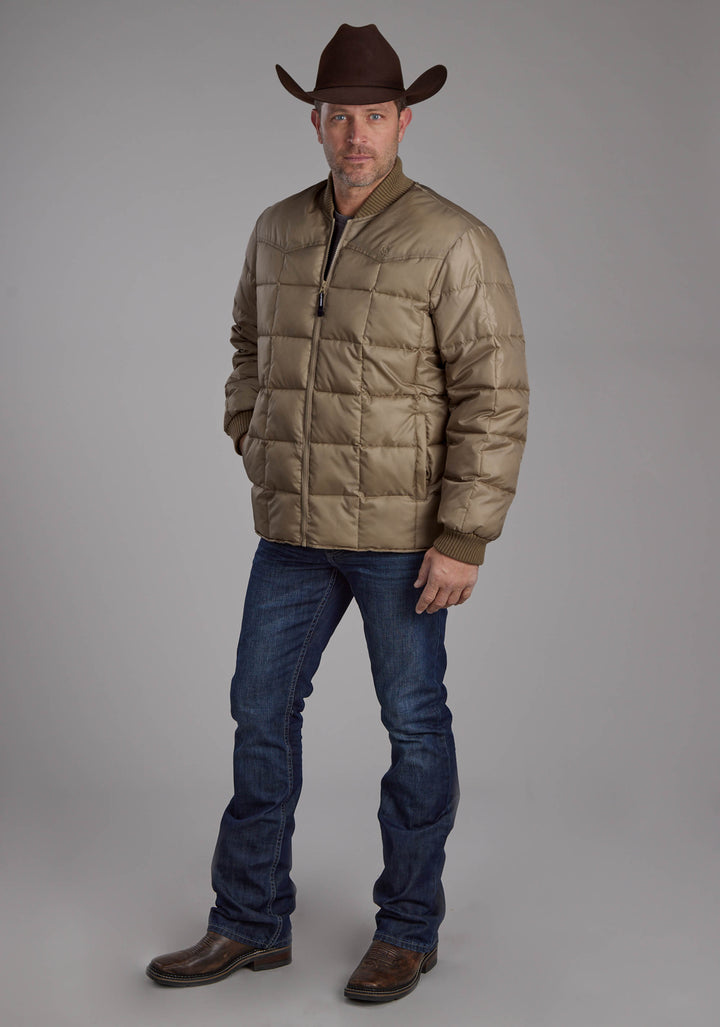 MENS KHAKI ZIPPER JACKET