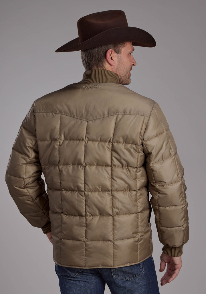 MENS KHAKI ZIPPER JACKET