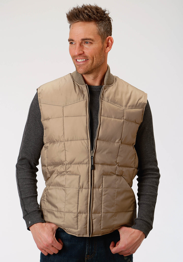 MENS KHAKI POLY-FILLED VEST