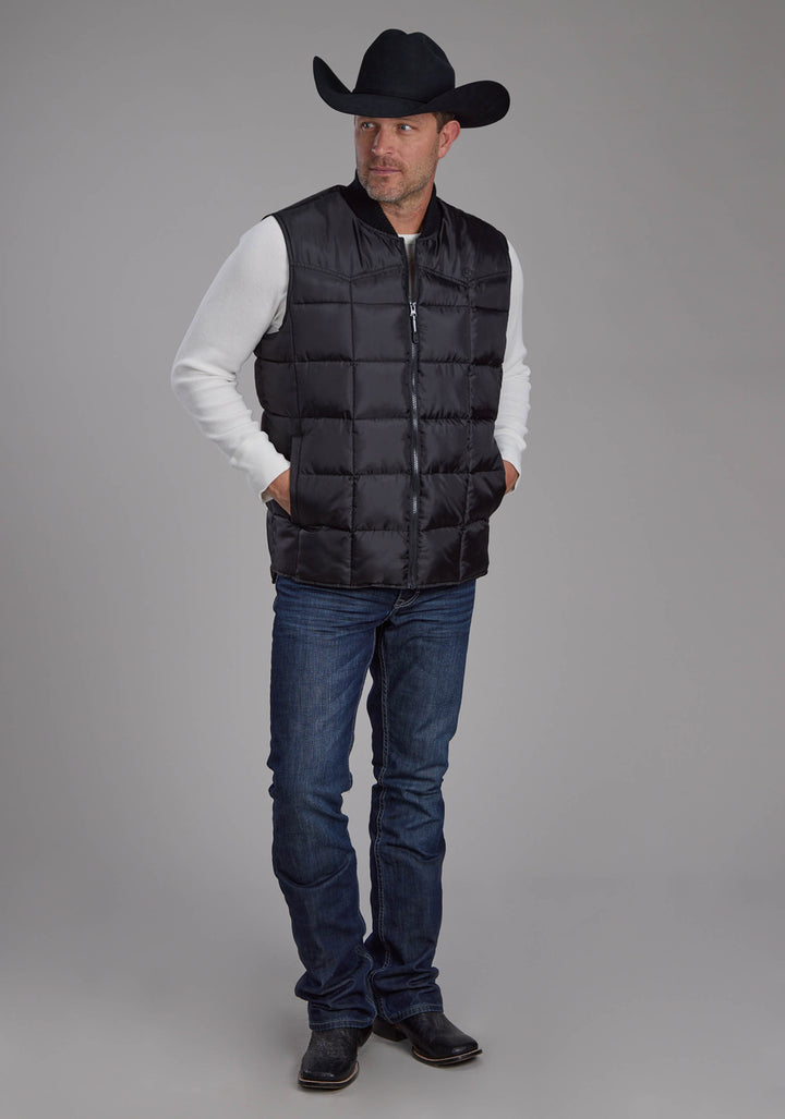 MENS BLACK ZIPPER VEST