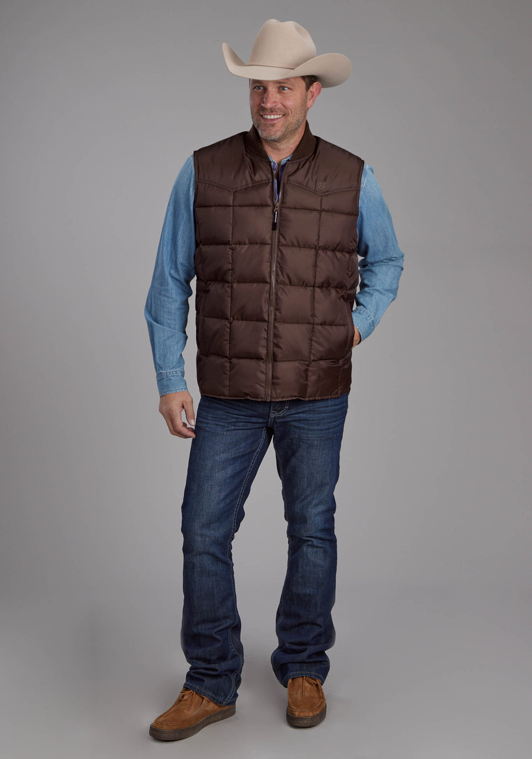 MENS CHOCOLATE ZIPPER VEST