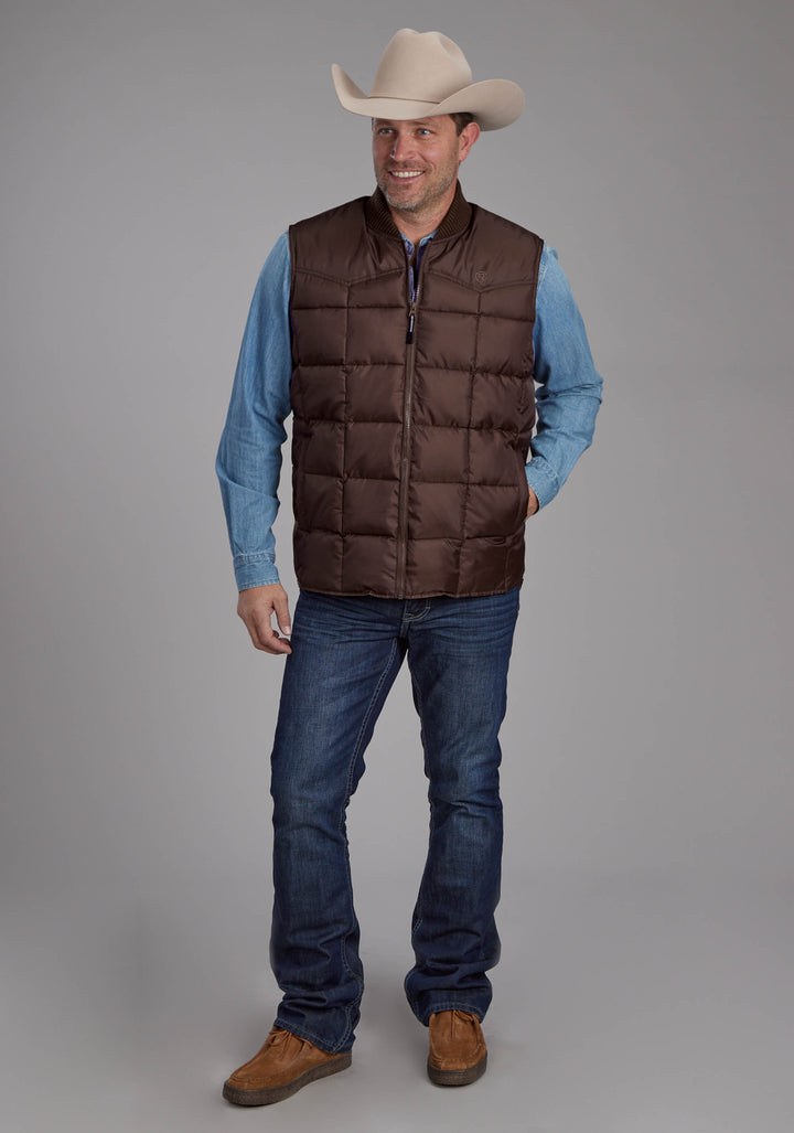 MENS CHOCOLATE ZIPPER VEST