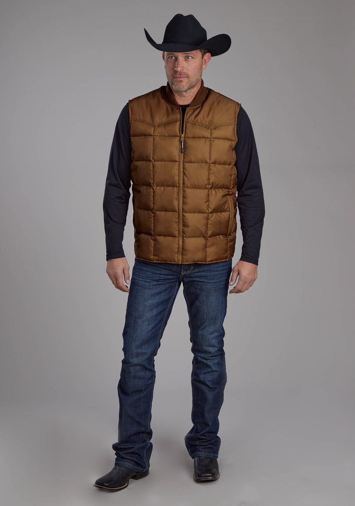 MENS CARMEL ZIPPER VEST