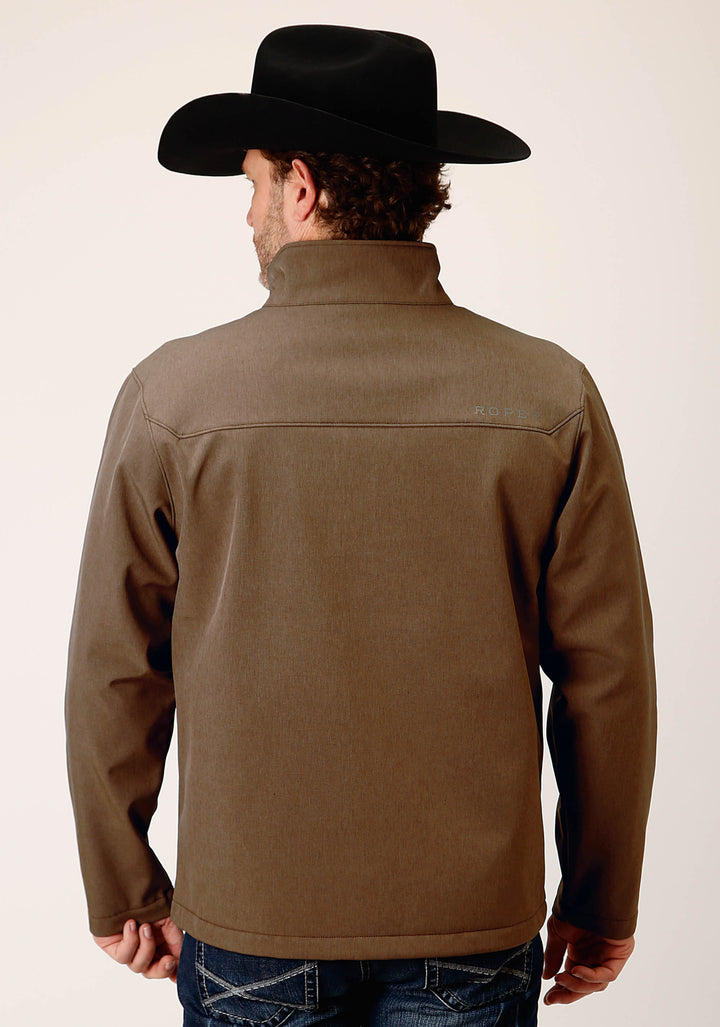 MENS HEATHER MOCHA SOFT SHELL JACKET