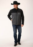 MENS GREY BLACK COMBO SOFT SHELL JACKET