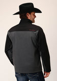 MENS GREY BLACK COMBO SOFT SHELL JACKET