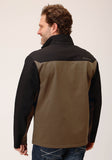 MENS BROWN BLACK COMBO SOFT SHELL JACKET