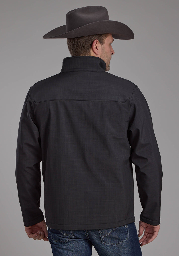 MENS CHARCOAL HEATHER WITH BLACK FLEECE ZIPPER JACKET