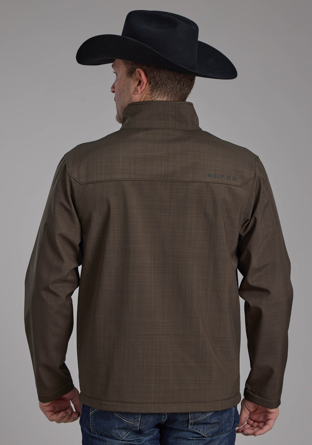 MENS CHOCOLATE HEATHER WITH BLACK FLEECE ZIPPER JACKET