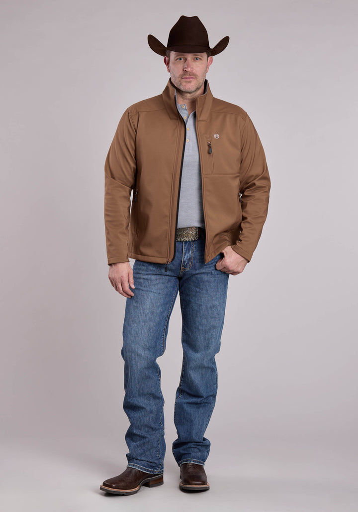 MENS JACKET ZIPPER RIPSTOP TOBACCO WESTERN JACKET