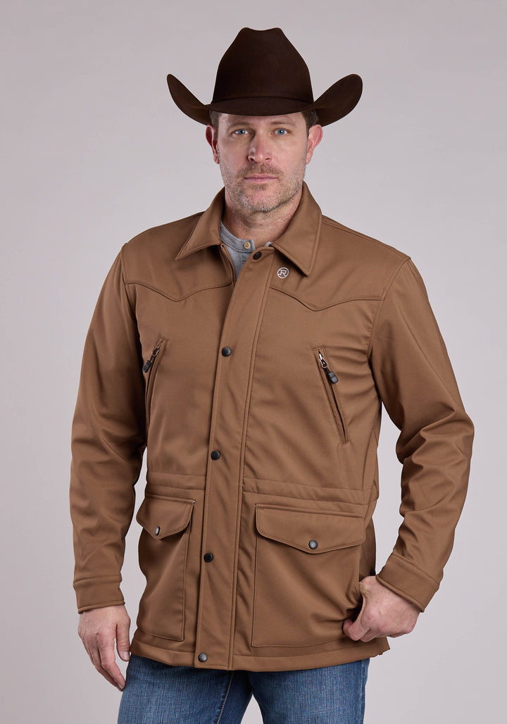 MENS JACKET ZIPPER RIPSTOP TOBACCO - BARN COAT WESTERN JACKET